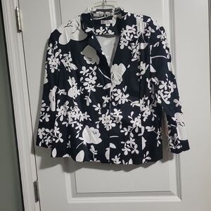 Erin London Monochrome Floral Jacket